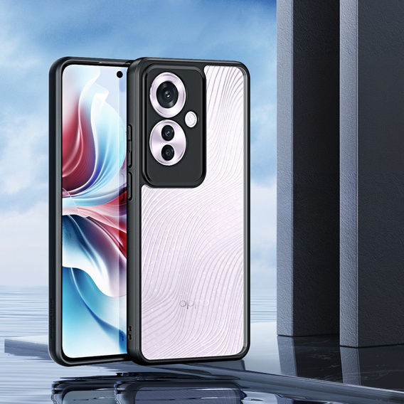 Чехол DuxDucis для Oppo Reno 11F 5G, Aimo case, прозрачный / черный