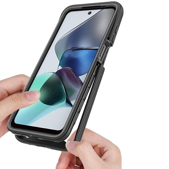 Чехол для Motorola Moto G13 / G23 4G, Shockproof, с пленкой, чёрный