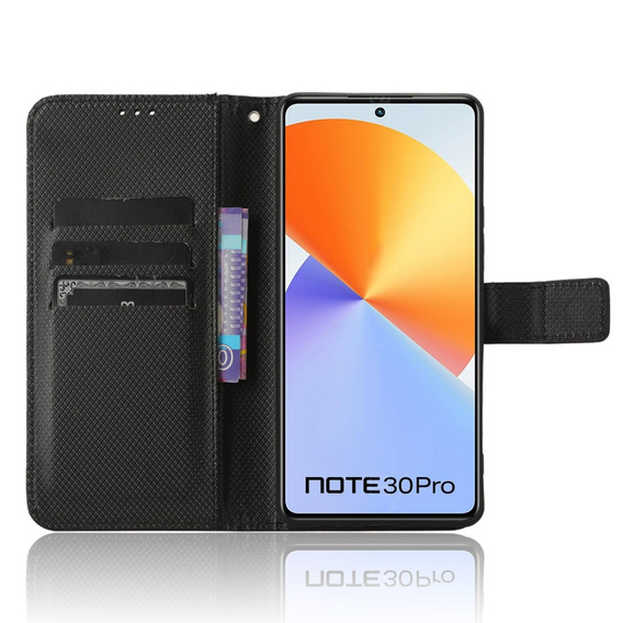 Откидной чехол для Infinix Note 30 Pro 4G, Wallet Smart Magnet, чёрный