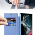 Откидной чехол для Samsung Galaxy S22 Ultra 5G, RFID Wallet MagSafe CamShield, синий