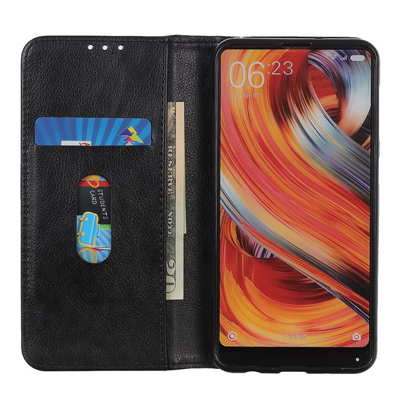 Чехол до Samsung Galaxy A35 5G, Wallet Litchi Leather, чёрный