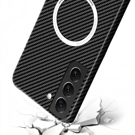 Чехол до Samsung Galaxy S22, Magsafe Slim Carbon, чёрный