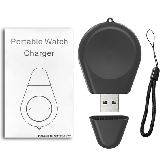 Індуктивний підвісний зарядний пристрій для Samsung Galaxy Watch Active 1/2 Galaxy Watch 6 / 5 / 4 / 3, чорний