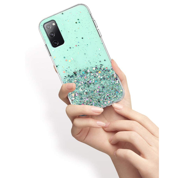 Чехол до Samsung Galaxy S20 FE, Glittery, светло-голубой