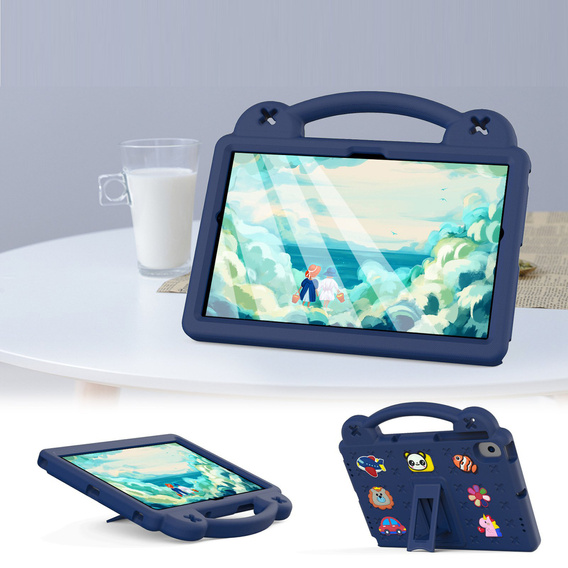 Дитячий чохол для планшета Samsung Tab A8 X200 / X205, Cute Patterns, з підставкою, темно-синій