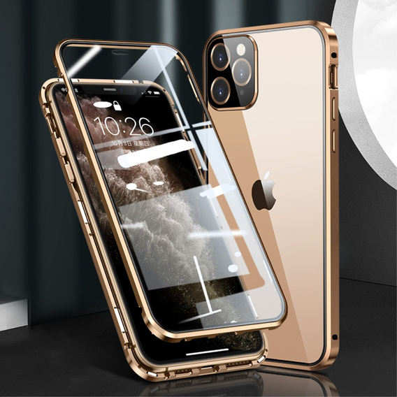 Чехол для iPhone 12 Pro, Magnetic Dual Glass, золотой