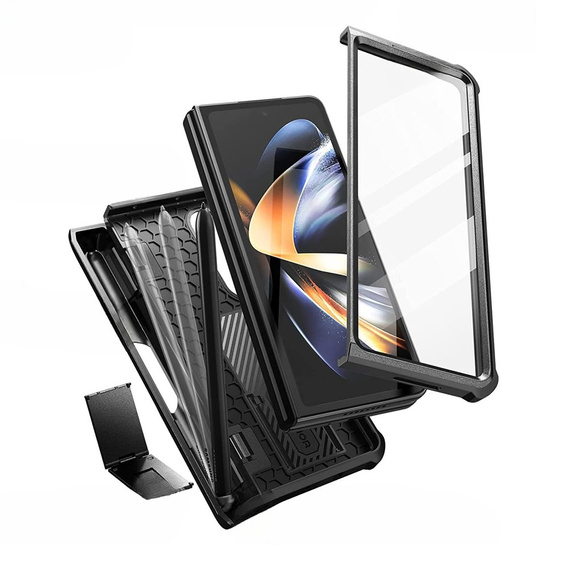 Бронированный чехол для Samsung Galaxy Z Fold 4 5G, Dexnor Full Body S-Pen Slot, чёрный