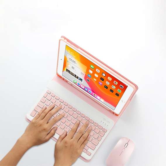 Чохол + клавіатура iPad 10.2 7/8/9 gen 2019/2020/2021, Keyboard Cover Pen Slot, рожевий rose gold