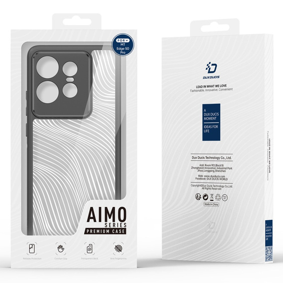 Чохол DuxDucis для Motorola Edge 50 Pro 5G, Aimo case, прозорий / чорний