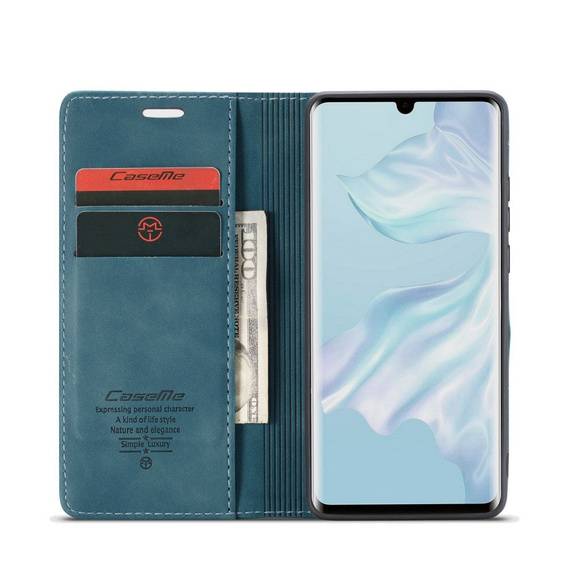 Чехол CASEME для Huawei P30 Pro, Leather Wallet Case, синий