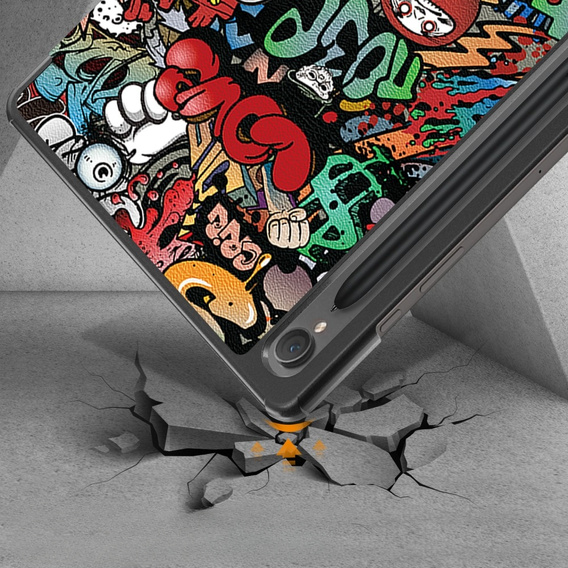 Чехол до Samsung Galaxy Tab S9, Smartcase Hybrid Pen Slot, graffiti