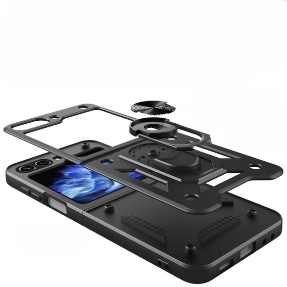 Бронированный Чехол до Samsung Galaxy Z Flip5 5G, Nox Case Ring, чёрный