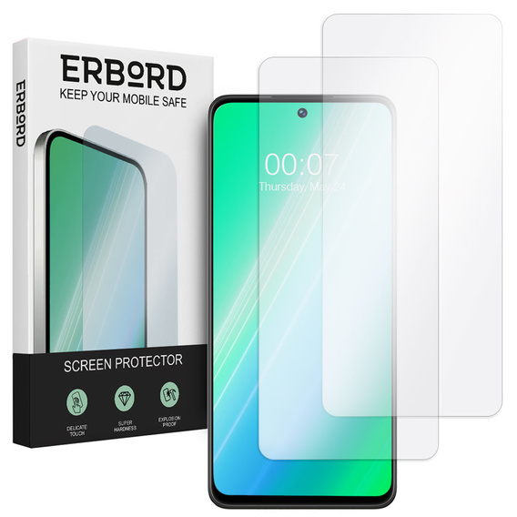 2x Загартоване скло для Xiaomi Redmi Note 12 Pro+ 5G / 12 Pro 5G / POCO X5 PRO 5G, ERBORD 9H Hard Glass на екрані