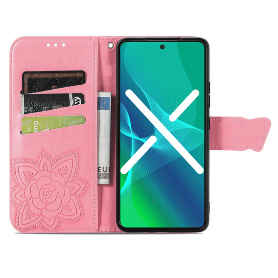 Откидной чехол для Oppo Reno8 T, Butterfly, розовый