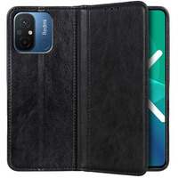 Чoхол до Xiaomi Redmi 12C, Wallet Litchi Leather, чорний