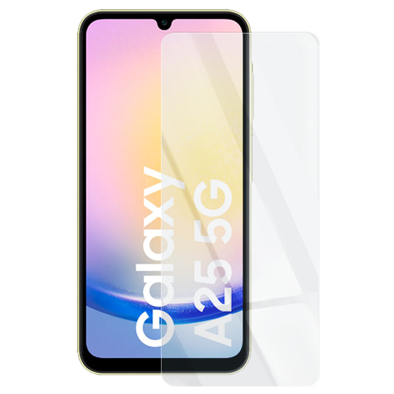 Чохол для Samsung Galaxy A25, силіконовий з блискітками, прозорий + скло 9H