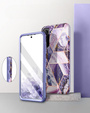 Чoхол до Samsung Galaxy S21 FE, Suritch Full Body Marble, фіолетовий