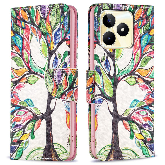 Чохол-книжка для Realme C53 4G, Wallet, tree of life, білий