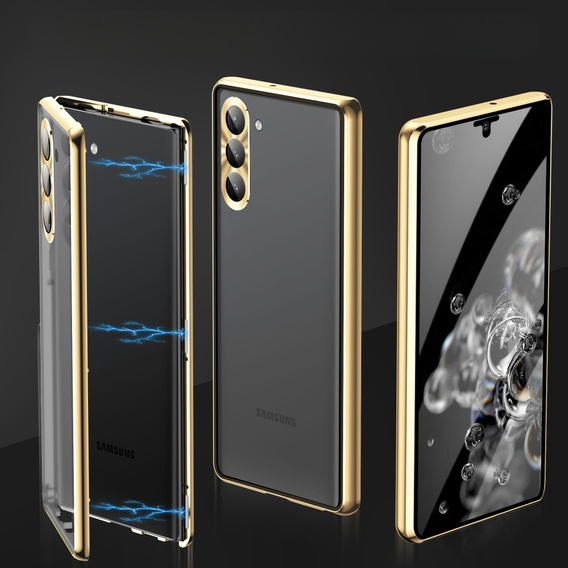 Чохол для Samsung Galaxy S23, Magnetic Dual Glass, золотий