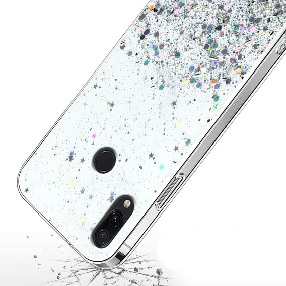 Чехол до Xiaomi Redmi Note 7, Glittery, прозрачный