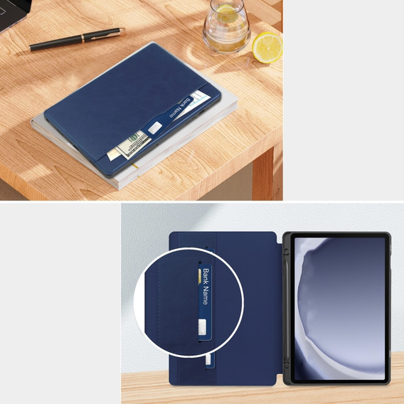 Чехол до Samsung Galaxy Tab A9+, Business Card and Pen Slot, синий