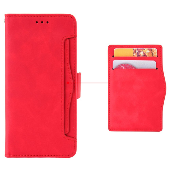 Откидной чехол для Xiaomi Redmi 13C / Poco C65, Card Slot, красный