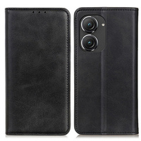 Откидной чехол для Asus Zenfone 9 5G / 10 5G, Split Leather Wallet, чёрный