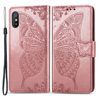 Чохол-книжка для Xiaomi Redmi 9A, Butterfly, рожевий rose gold