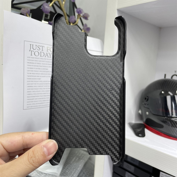 Чохол для iPhone 15 Pro Max, Carbon Fiber, чорний