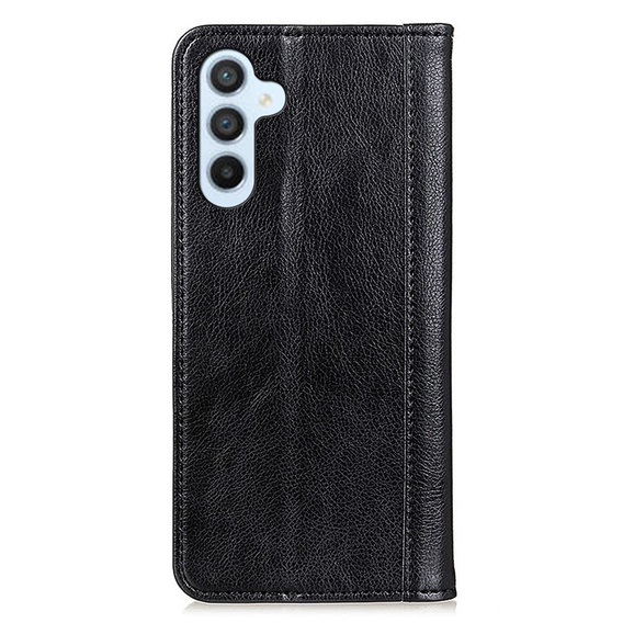 Чехол до Samsung Galaxy A35 5G, Wallet Litchi Leather, чёрный