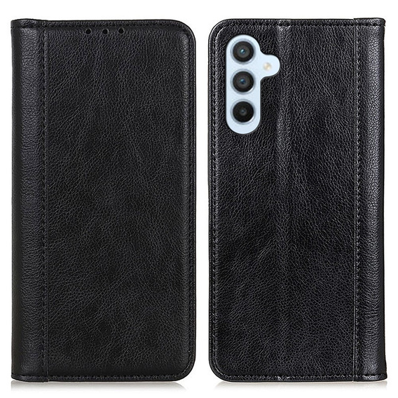 Чехол до Samsung Galaxy A35 5G, Wallet Litchi Leather, чёрный