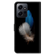 Чохол-книжка для Xiaomi Redmi Note 12 4G, Wallet, feathers, чорний