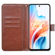 Откидной чехол для Oppo A79 5G, Crazy Horse Wallet, коричневый