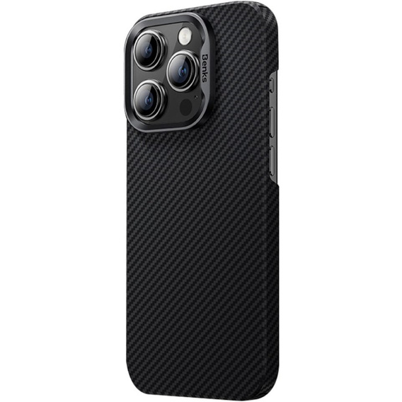 Чохол BENKS Kevlar для iPhone 15 Pro, Carbon Fiber, чорний