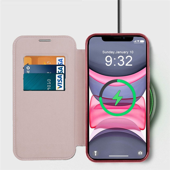 Чохол-книжка для iPhone 14, RFID Wallet MagSafe CamShield, рожевий