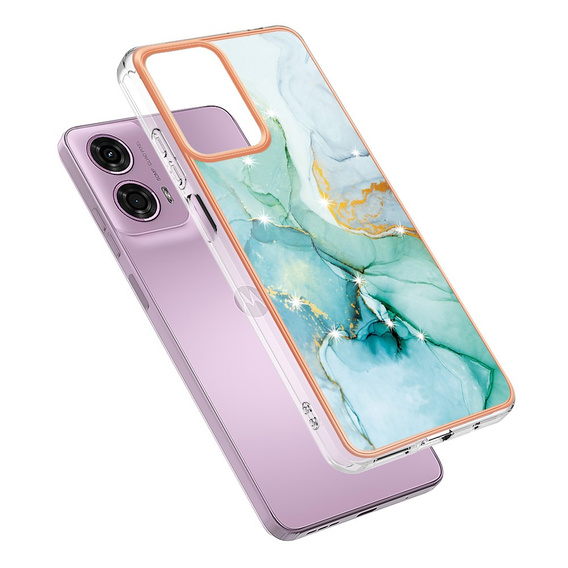 Захисний чохол для Motorola Moto G24 / G24 Power / G04, Marble Slim Case, зелений