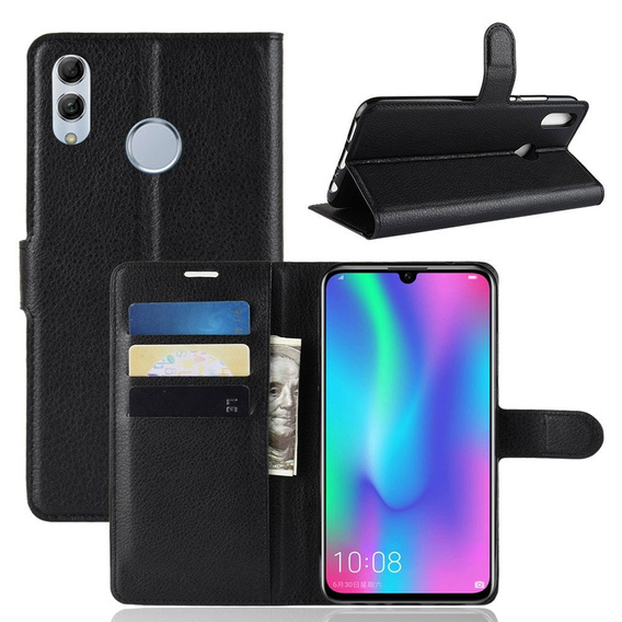 Откидной чехол для Huawei P Smart 2019, Split Leather Wallet, чёрный