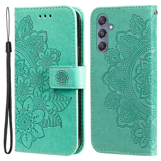 Откидной чехол для Samsung Galaxy M34 5G, Mandala Flower, зелёный