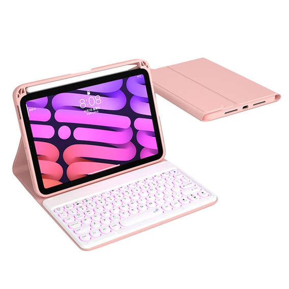 Чехол + клавиатура iPad mini 6 2021 8,3'', Magnetic Keyboard, розовый rose gold