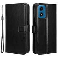 Откидной чехол для Motorola Moto G24 / G24 Power / G04, Crazy Horse Wallet, чёрный