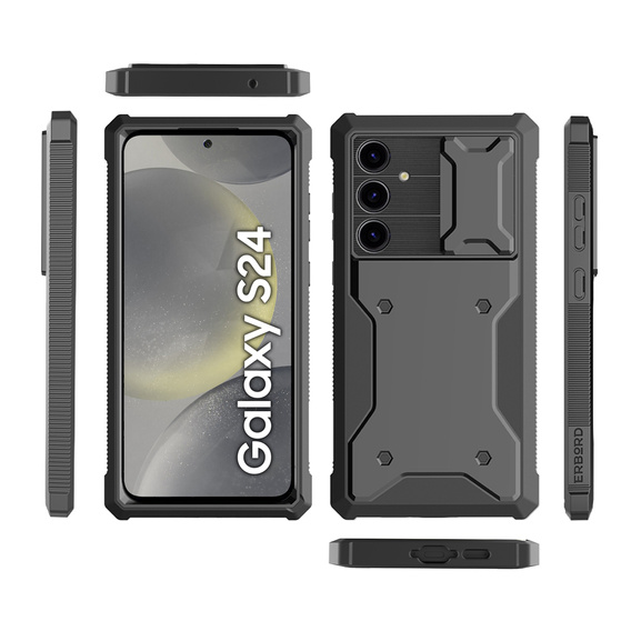 Чохол для Samsung Galaxy S24, ERBORD Rugged Case, чорний