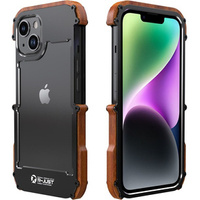 Чехол R-JUST для iPhone 14, Alu Wood Bumper, черный