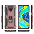 Бронированный Чехол до Xiaomi Redmi Note 9S / 9 Pro, Nox Case Ring, розовый