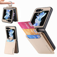 Чохол для Samsung Galaxy Z Flip6 5G, Card Slot Ring Case, бежевий