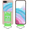 Чехол для Galaxy Z Flip 5, Strap Cover, розовый / зелёный