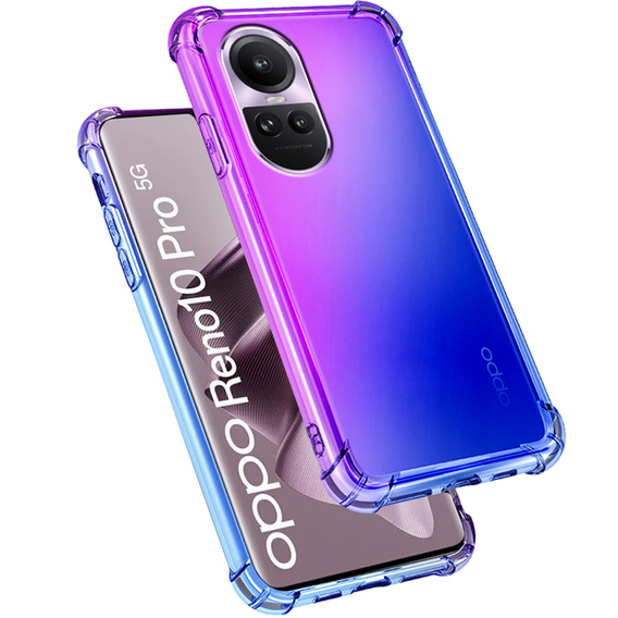 Чехол для Oppo Reno 10 / 10 Pro, Gradient Dropproof, Фиолетовый / синий