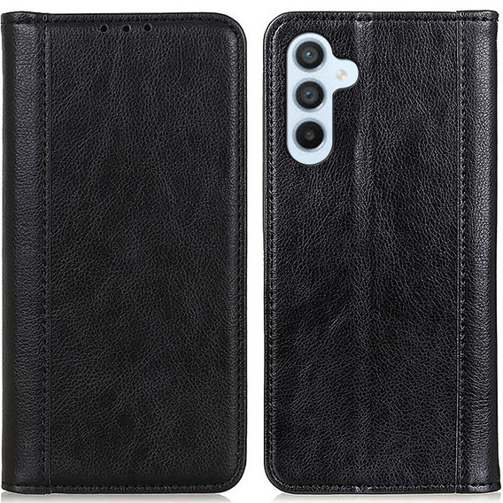 Чехол до Samsung Galaxy S23 FE, Wallet Litchi Leather, чёрный