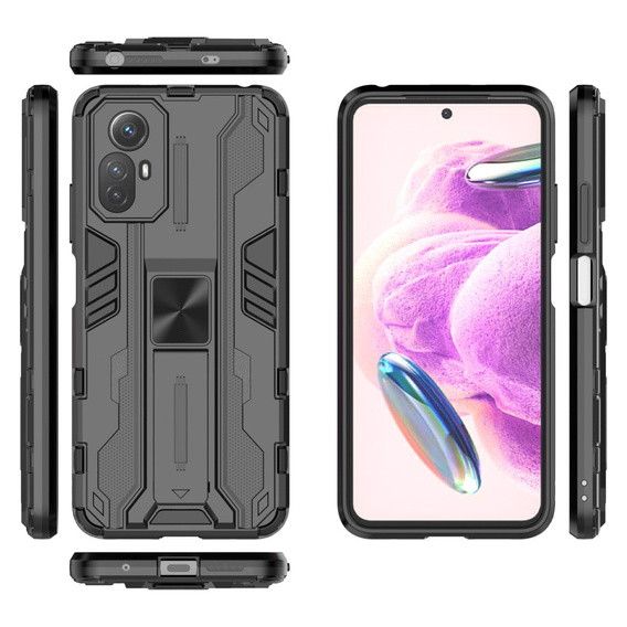 Чехол до Xiaomi Redmi Note 12S 4G, Military kickstand, чёрный