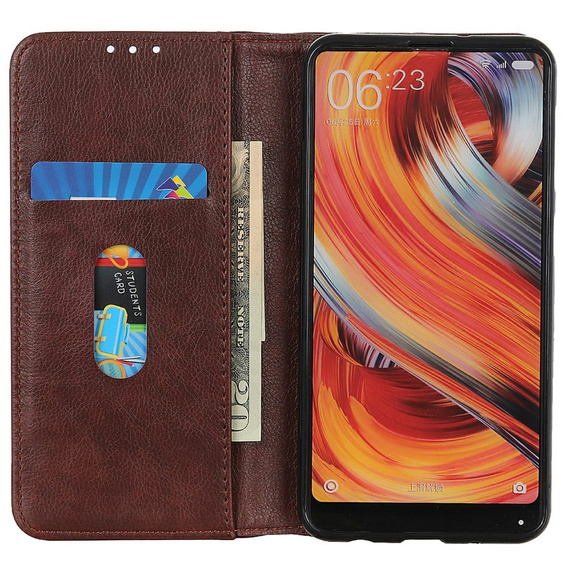 Чехол до Samsung Galaxy A26, Wallet Litchi Leather, коричневый