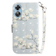 Откидной чехол для Oppo A17, Light Spots Decor, flowers magnolia, серый